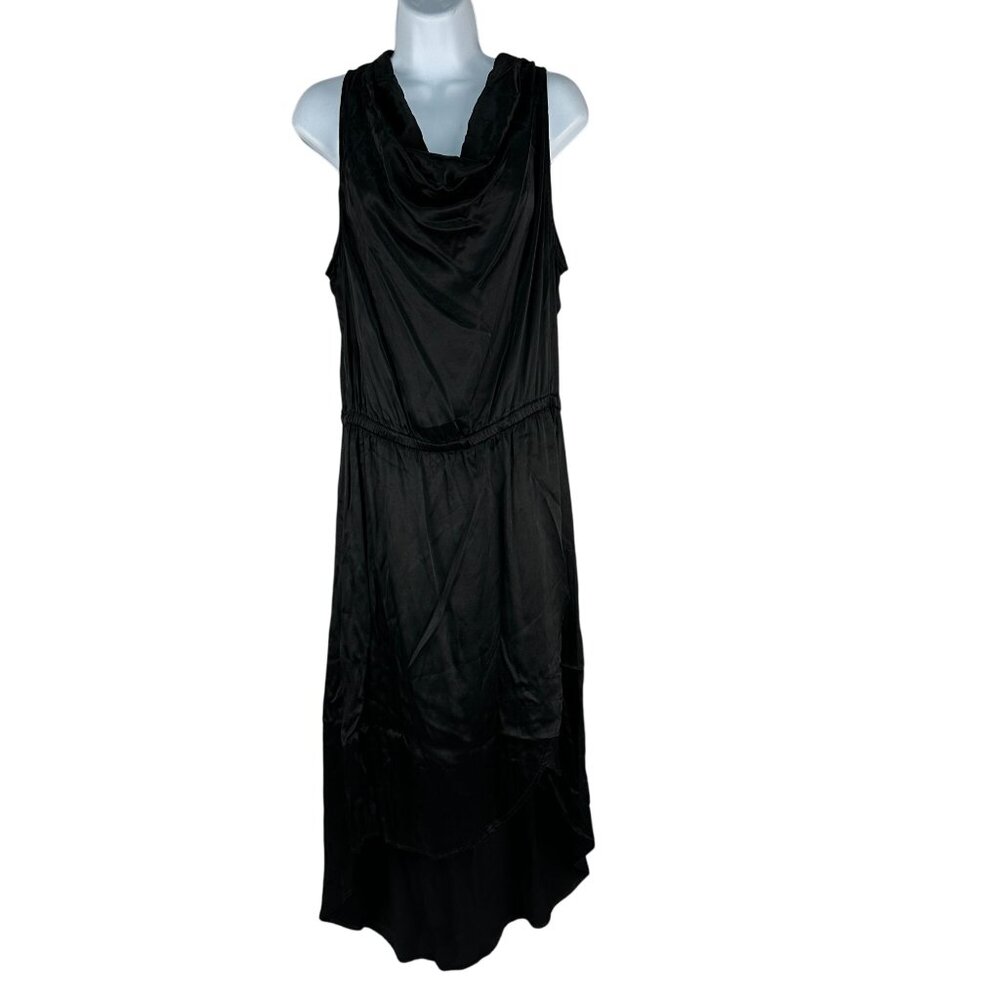 Red Haute Womens Black Sleeveless Drape Neck High-Low Dress Size L